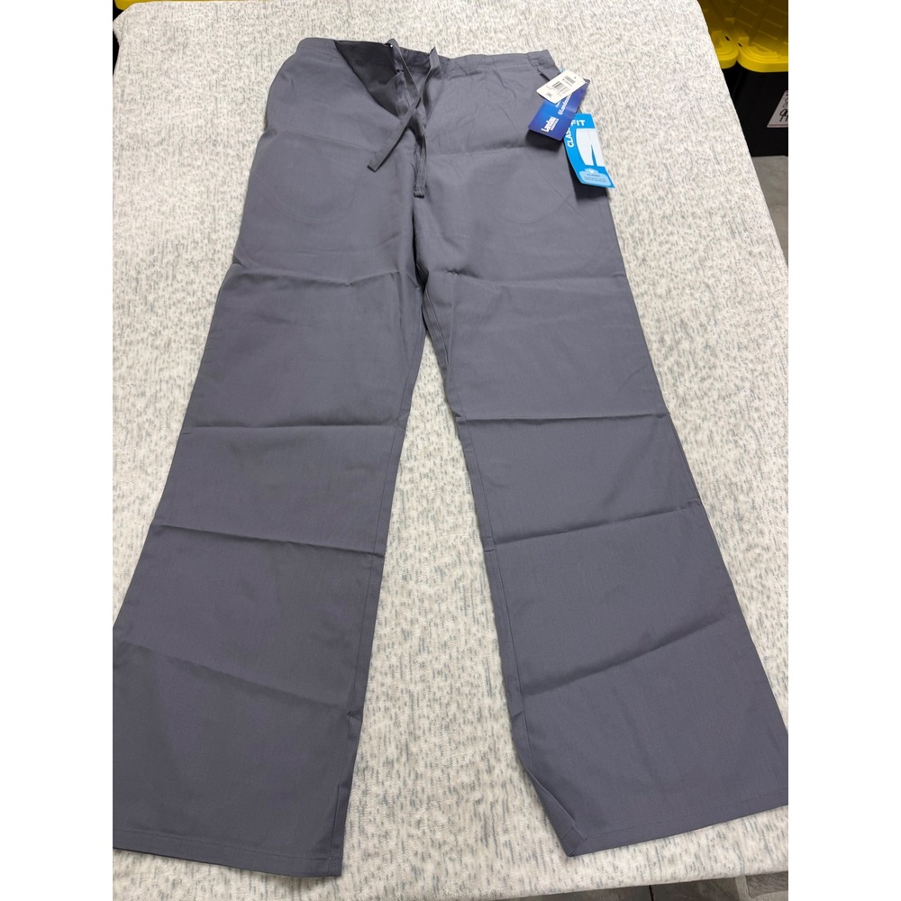 Landau Essentials Classic Fit Scrub Pants Steel Grey Drawstring Waist Small 8335